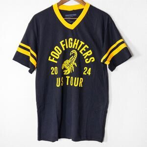 Foo Fighters 2024 Tour Jersey Shirt Black Yellow Size L Ringer Merch